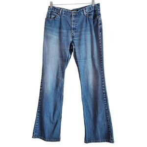 EDDIE BAUER Women's 12 Jeans Straight Med Light Blue 5 Pockets Stretch 32" Waist